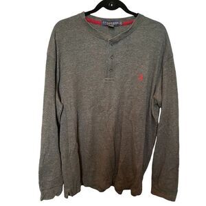 US Polo Assn NWOT dark gray 3 button Henley XXL long sleeve